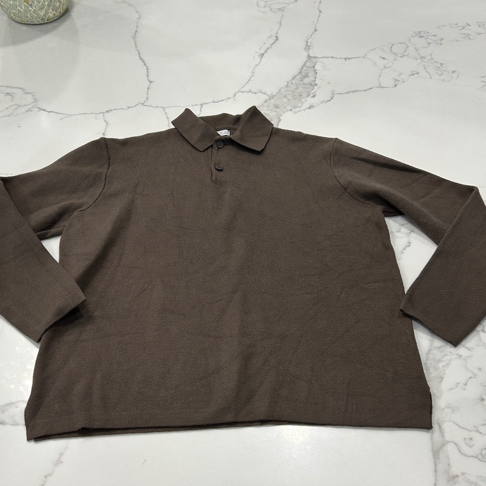 Zara Kids Brown Long Sleeve Polo Shirt Casual Top‎ Size S